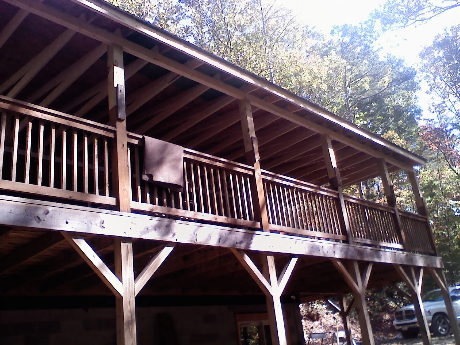 Timber framing under a new elevated porch and deck — Roof Leak Repair in Gloucester by Roofing Brothers